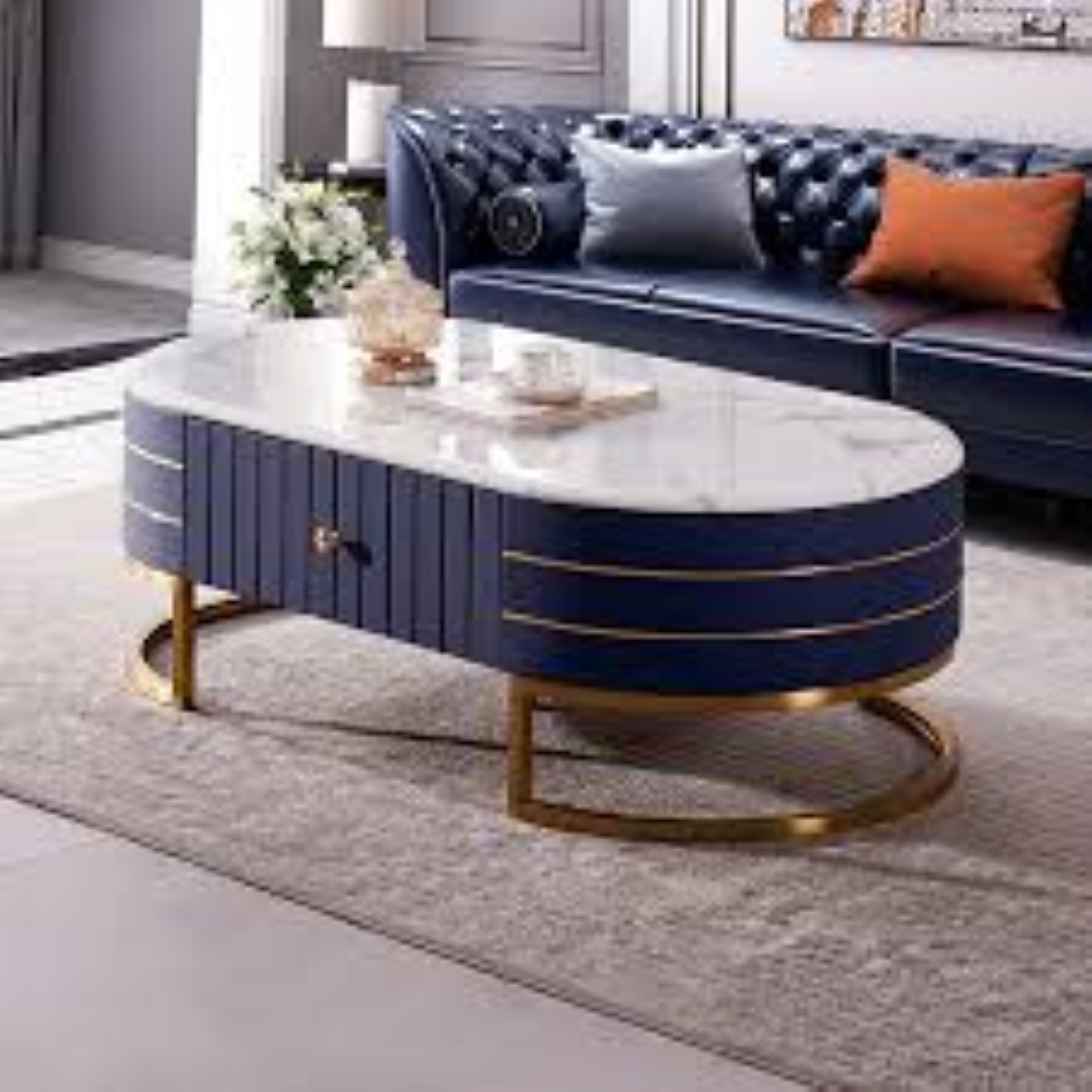 COMPLAST COFFEE TABLE MESSINA OVAL B/BLUE